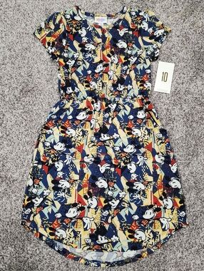 LuLaRoe Mae Girl's Disney Mickey Mouse Print Dress